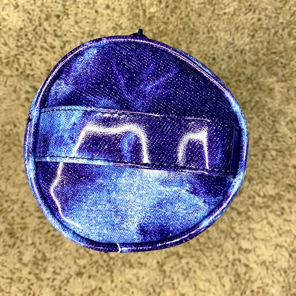 B2G1 Rebecca Minkoff Blue Denim Tie Dye Cylinder Makeup Pouch - Picture 10 of 12